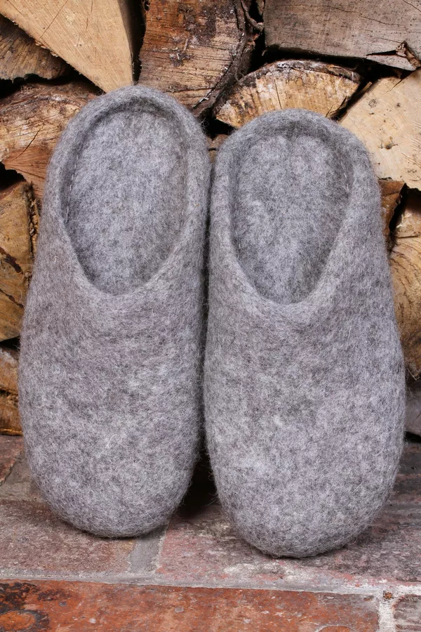 Felt Slipper Boots Made By Shepherd of Sweden in Grey