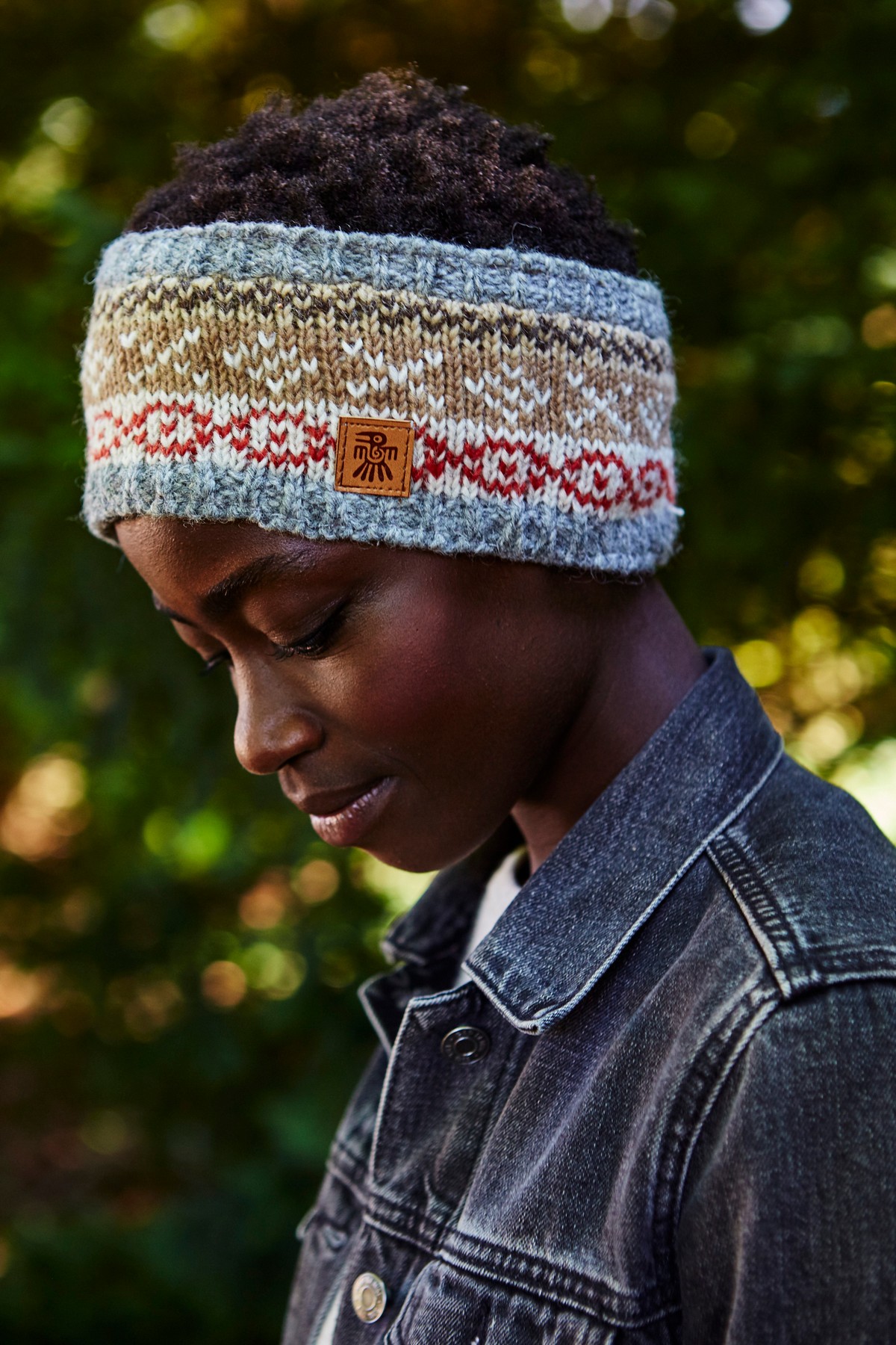 Pachamama Men Wool Beanie Skull Hat Fleece Lined Handknitted Charcoal Fairisle One Size Handmade Skull Cap Extra Warm Fair Trade