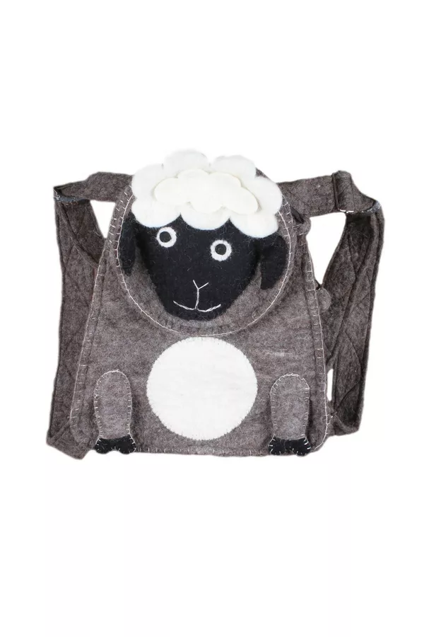 Kids Animal Bag Sheep Pachamama kids hand felt backpack. Handmade felt kids  Sheep school bag. Made with 100% wool.