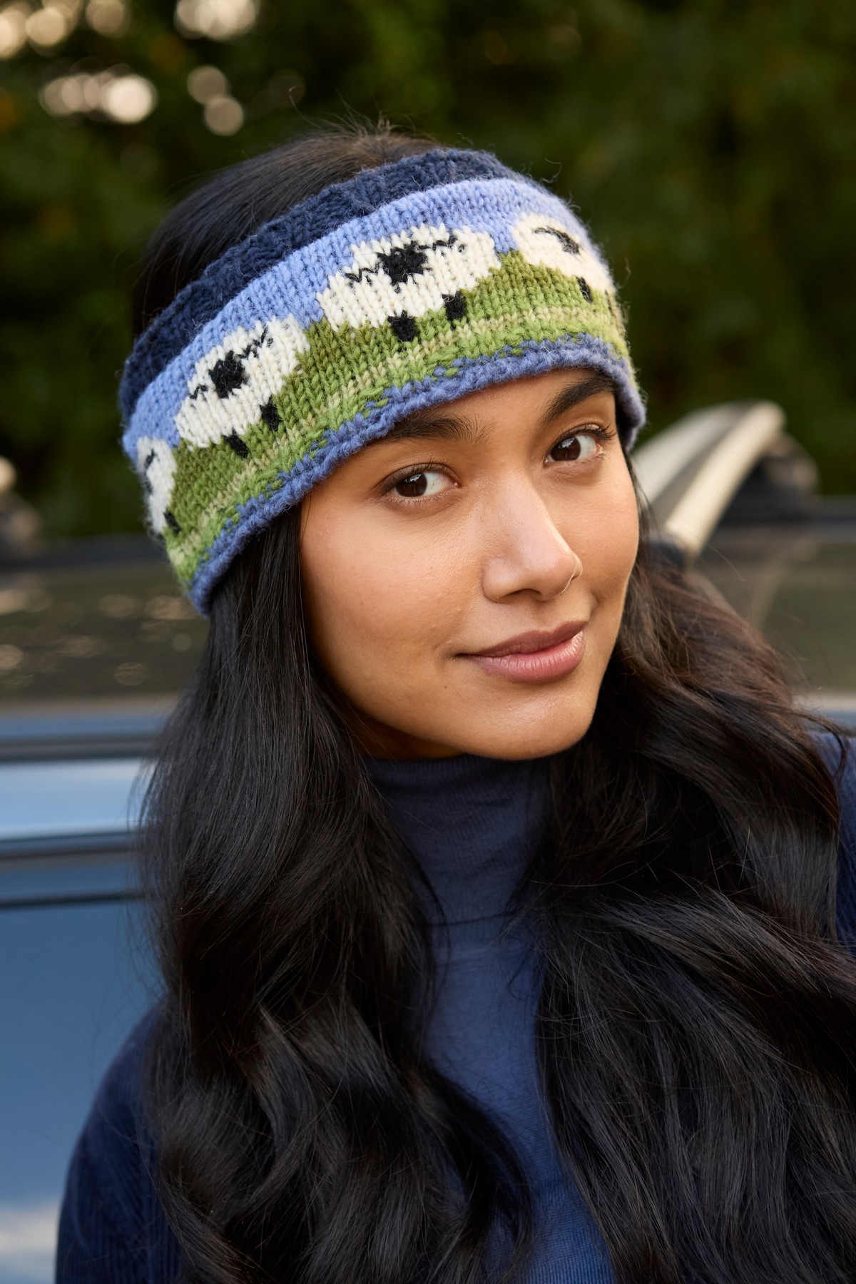 Flock Of Sheep Beanie Women's hand knitted wool hat, with farm